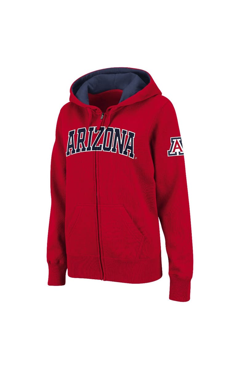 COLOSSEUM Women's Stadium Athletic Cardinal Arizona Wildcats Arched Name Full-Zip Hoodie, Main, color, Red