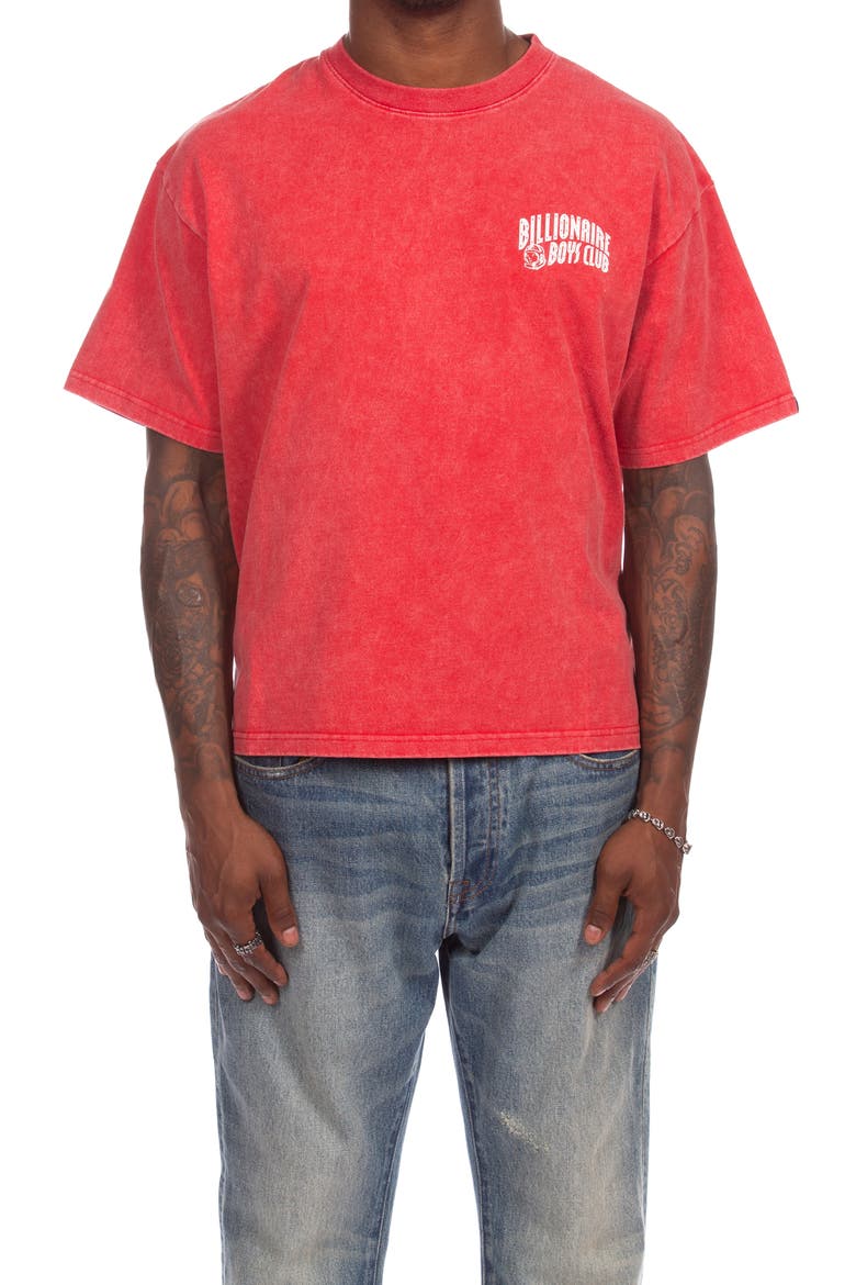 Faded Curve Graphic T-Shirt, Main, color, RED