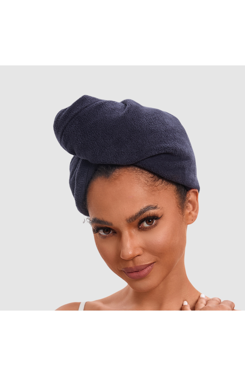 LUCE BEAUTY Adjustable Hair Towel Wrap - Eco-Friendly and Ultra-Absorbent, Alternate, color, Black