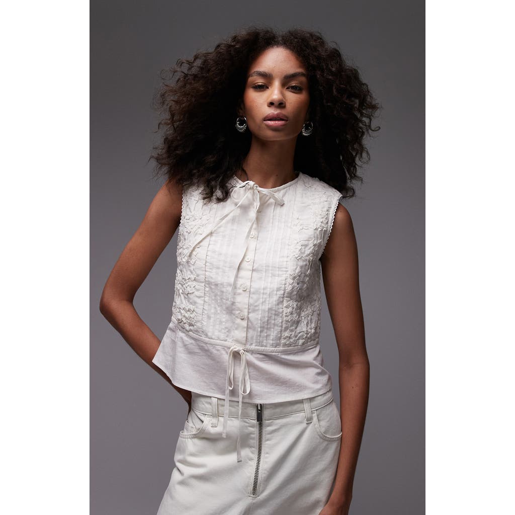 TOPSHOP TOPSHOP CROSS HATCH SLEEVELESS TOP