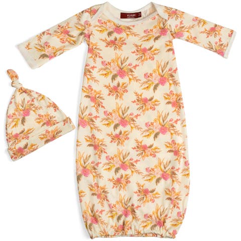 Organic Cotton Newborn Gown and Hat Set (Baby)