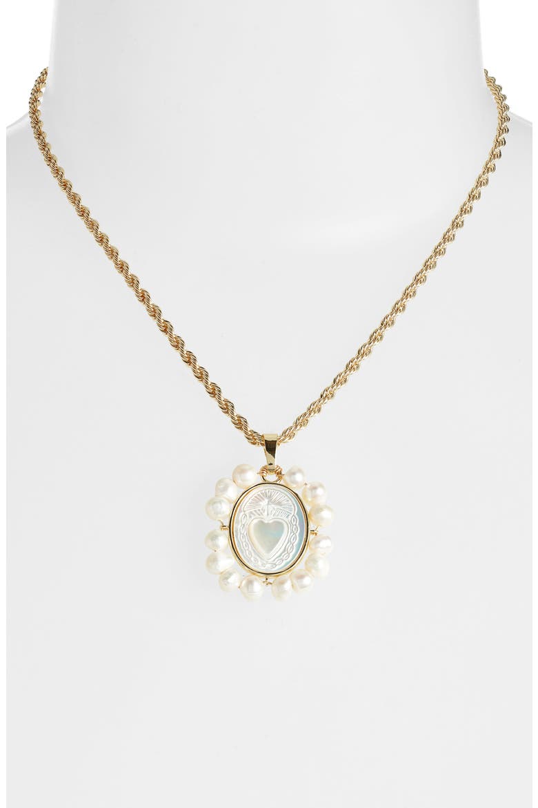 Love Stoned Pendant Necklace, Alternate, color, GOLD