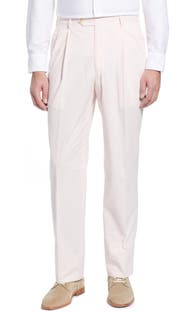 Berle Pleated Seersucker Cotton Dress Pants