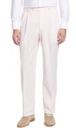 Berle Pleated Seersucker Cotton Dress Pants