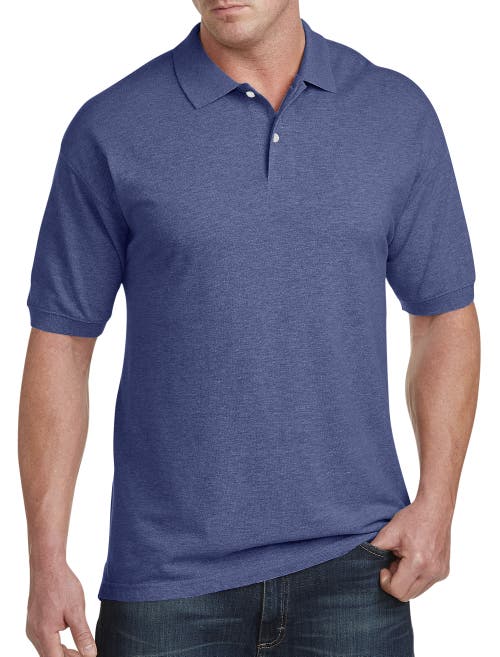 Harbor Bay By Dxl Big & Tall Piqué Polo Shirt In Blue