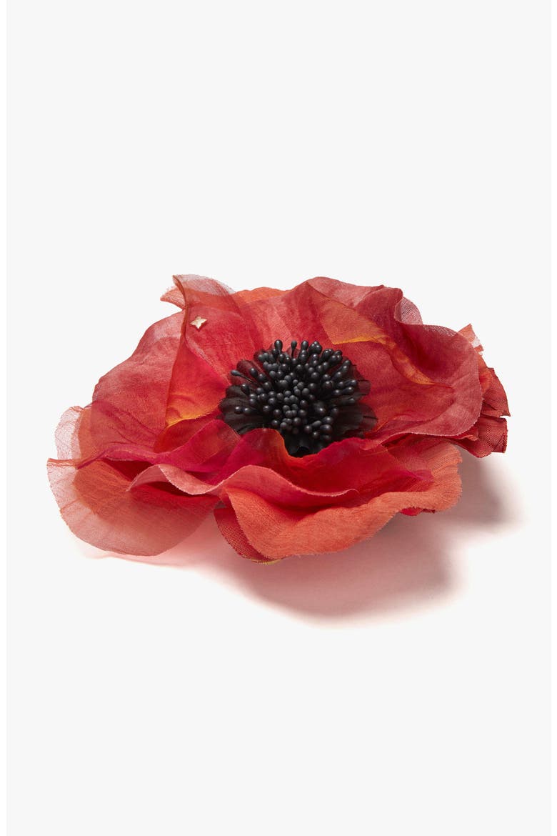The Orange Poppy Floral Brooch, Alternate, color, Orange