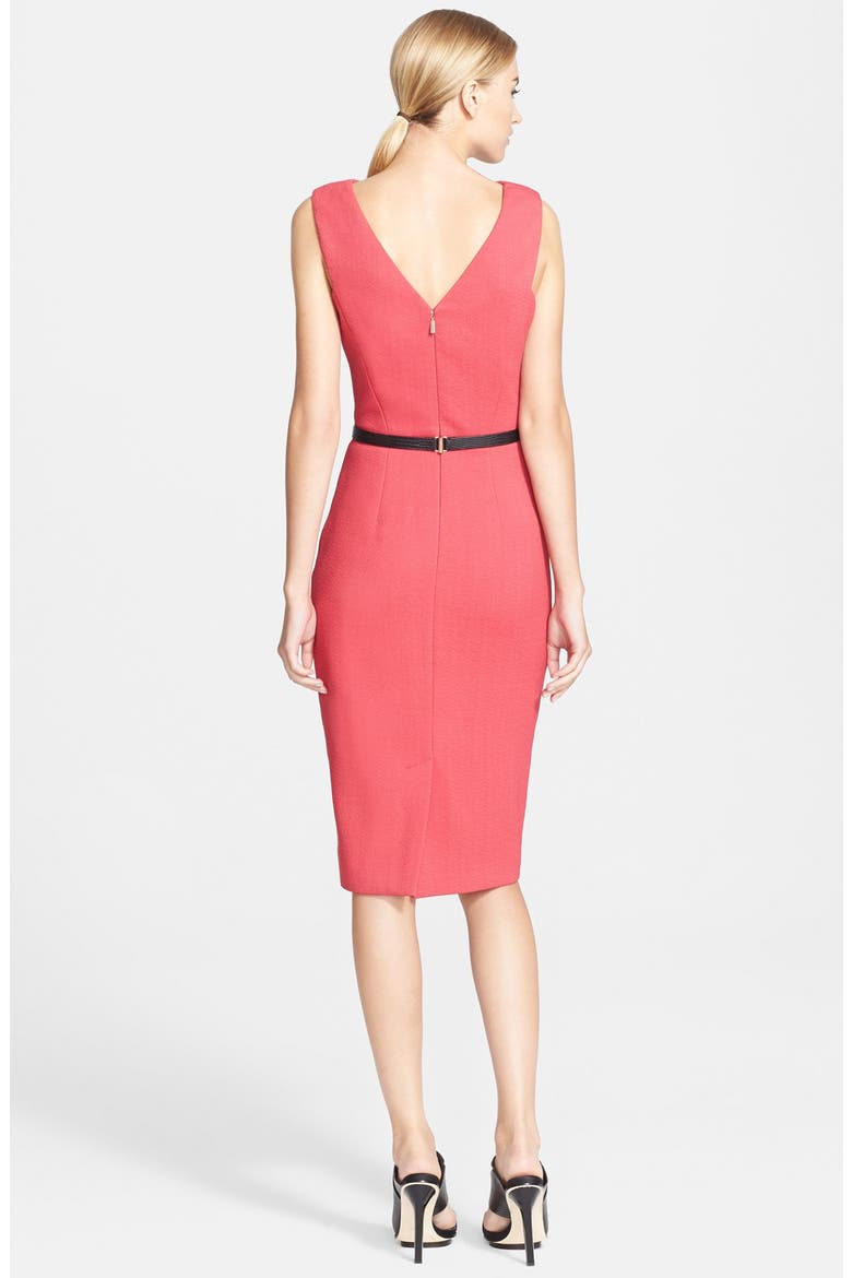 Belted Crepe Sheath Dress, Alternate, color, PRIMROSE