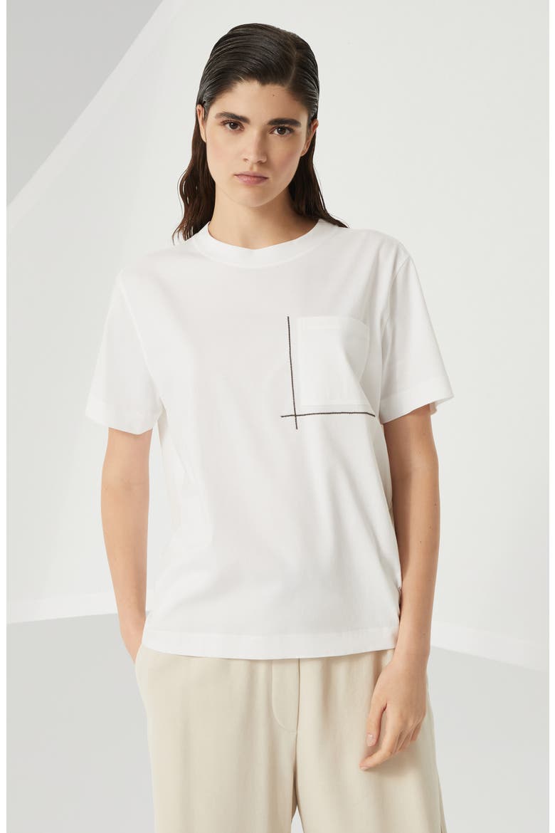 T-shirt with monili, Alternate, color, White