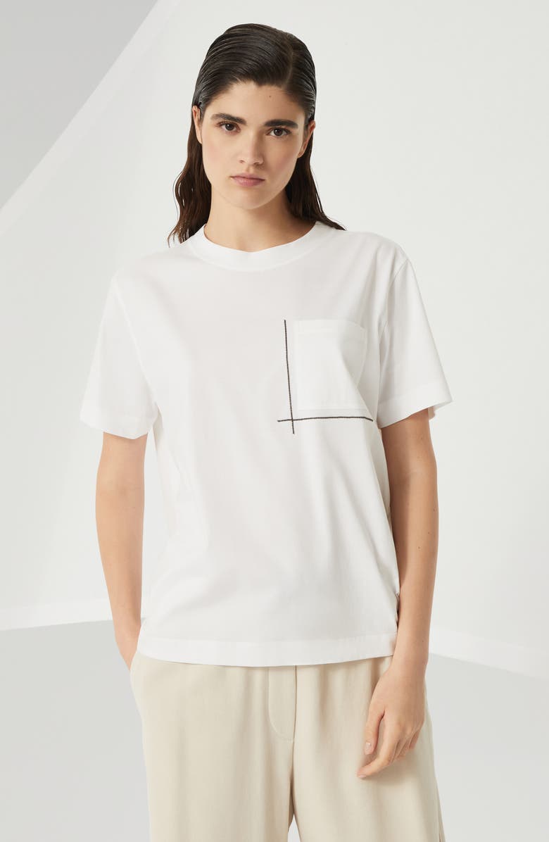 Brunello Cucinelli T-shirt with monili, Alternate, color, 