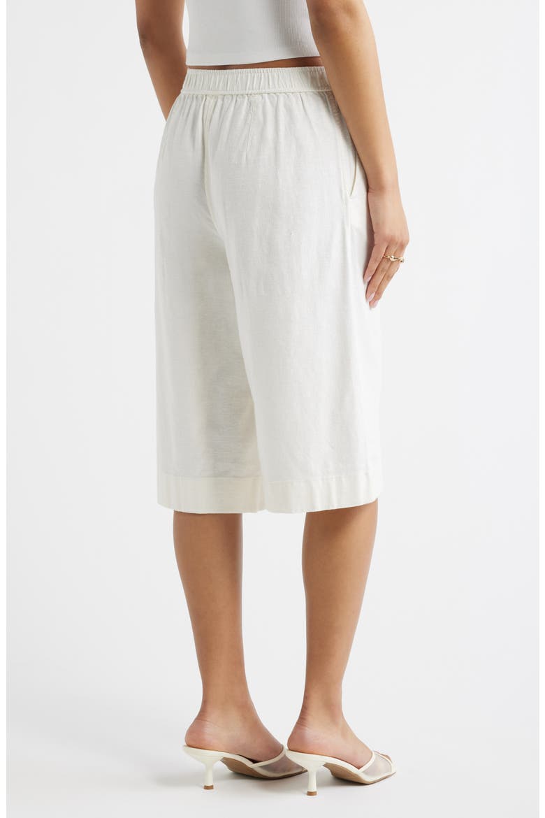 Linen Blend Culottes, Alternate, color, WHITE