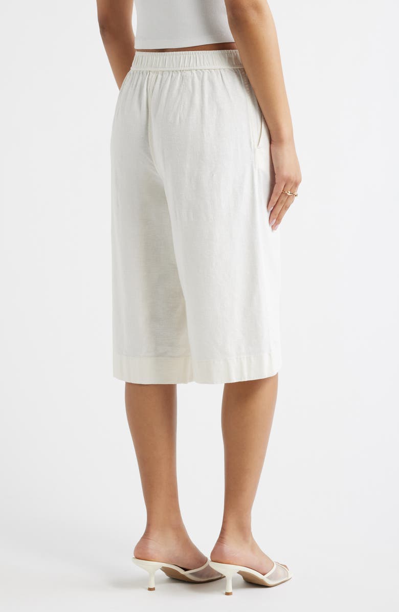 Open Edit Linen Blend Culottes, Alternate, color, White
