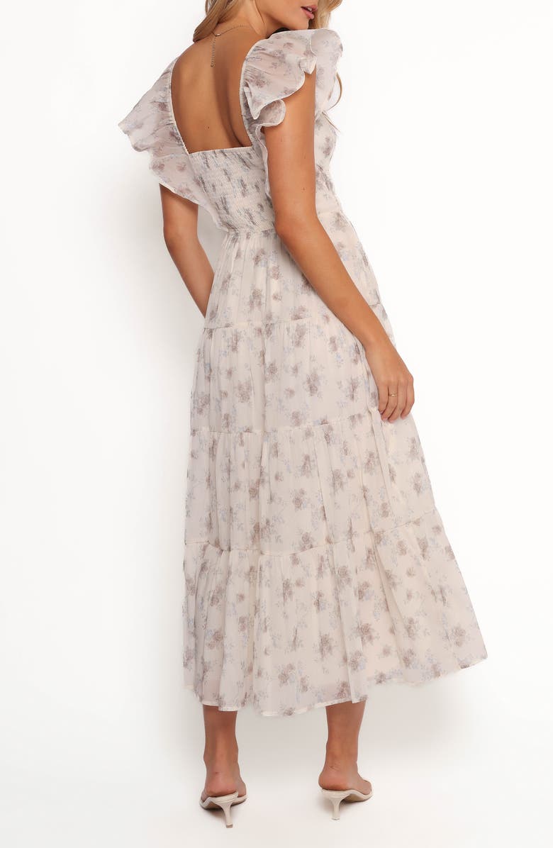 Petal & Pup Talia Floral Print Tiered Maxi Dress, Alternate, color, Cream Multi Floral