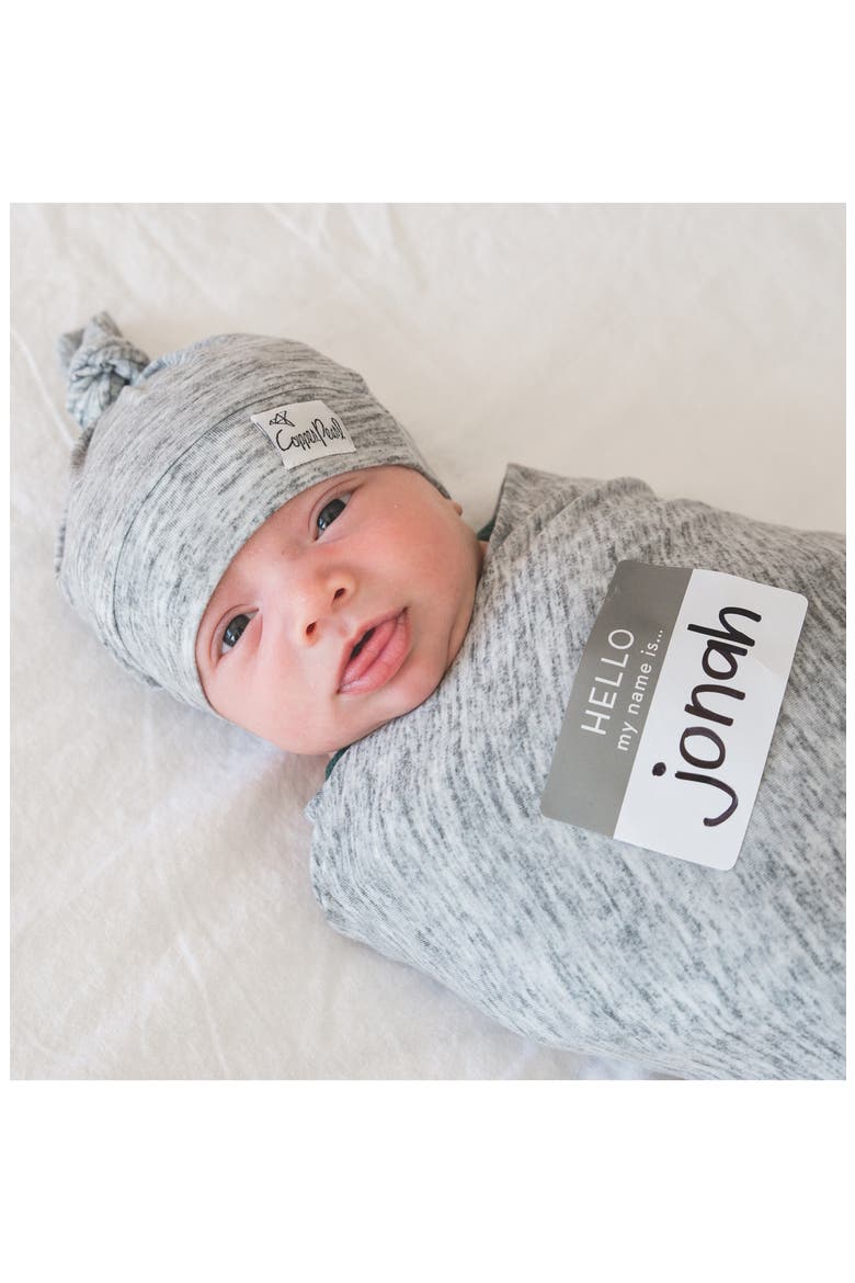Welcome Baby Hat & Swaddle Set, Alternate, color, ASHER