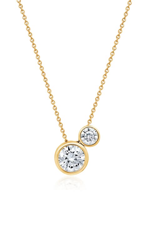 Brilliant 2-Stone Pendant Necklace