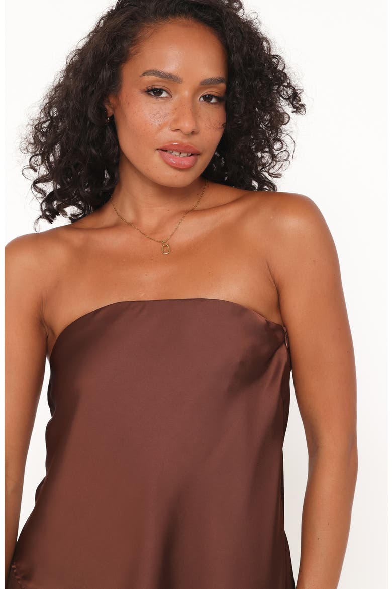 Charmer Asymmetric Strapless Top, Alternate, color, DARK BROWN