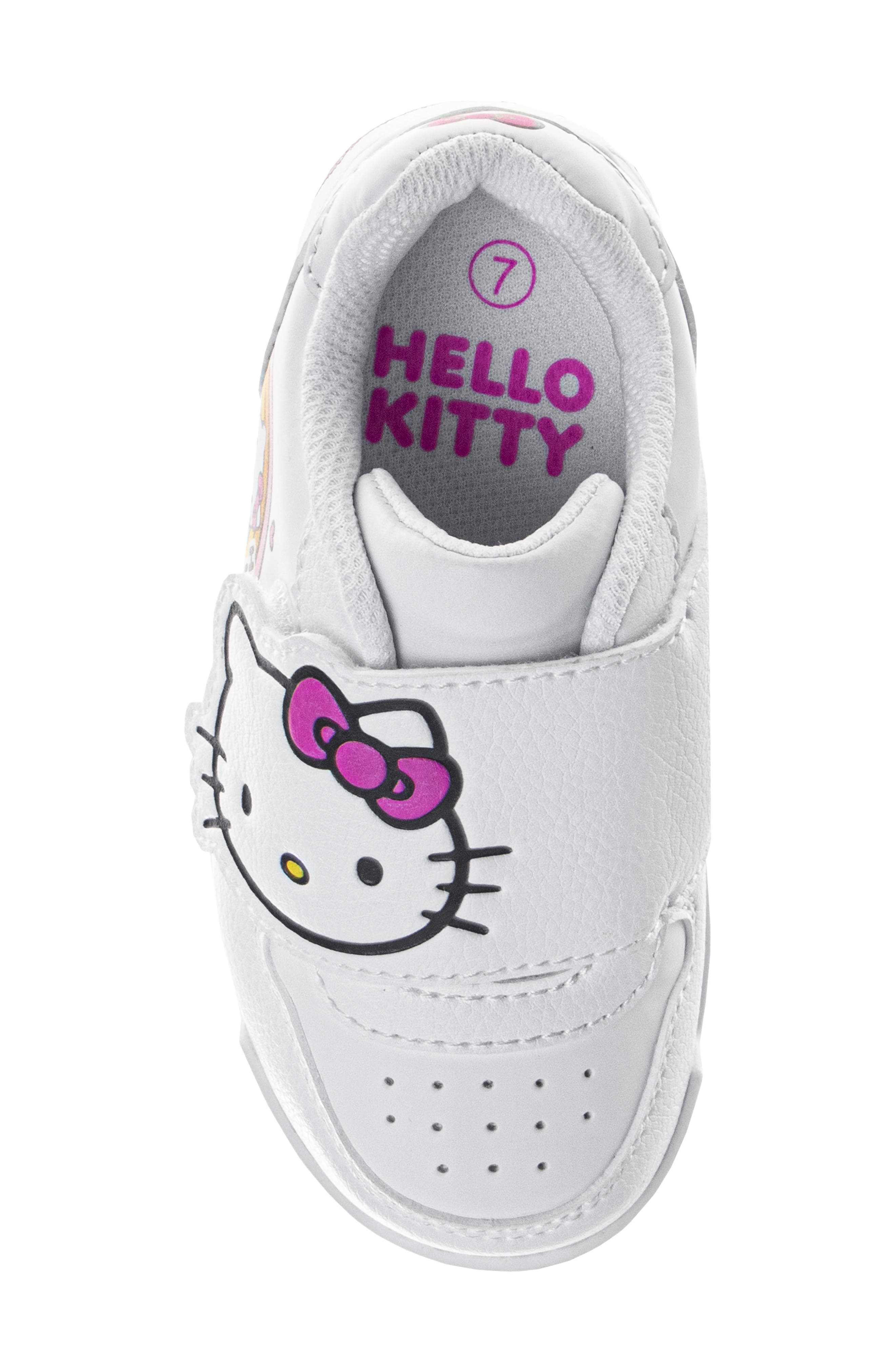 JOSMO Kids' Hello Kitty<sup>®</sup> Hook & Loop Sneaker, Alternate, color, White/ Pink