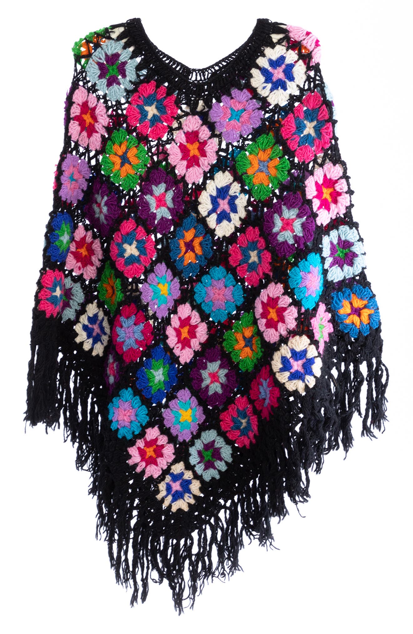 SAACHI Crochet Knit Triangle Poncho (Women) | Nordstromrack