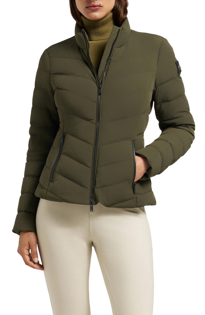 Moose Knuckles Elora Water Repellent 800 Fill Power Down Jacket, Main, color, Dark Olive