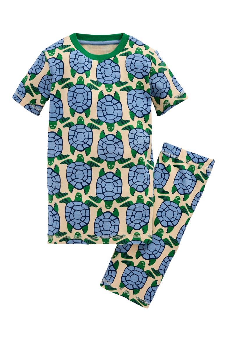 Kids' Print Fitted Two-Piece Cotton Pajamas, Main, color, TURTLES