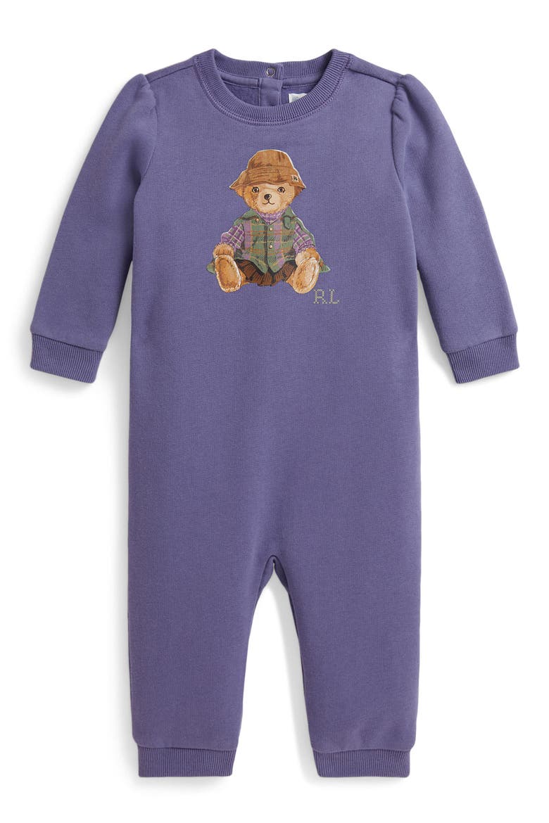 Kids' Polo Bear Fleece Coverall, Main, color, SUMMER PURPLE