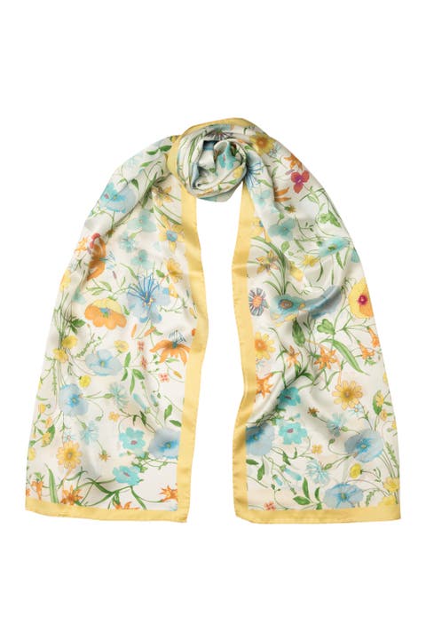Primavera - Long Satin Silk Scarf for Women