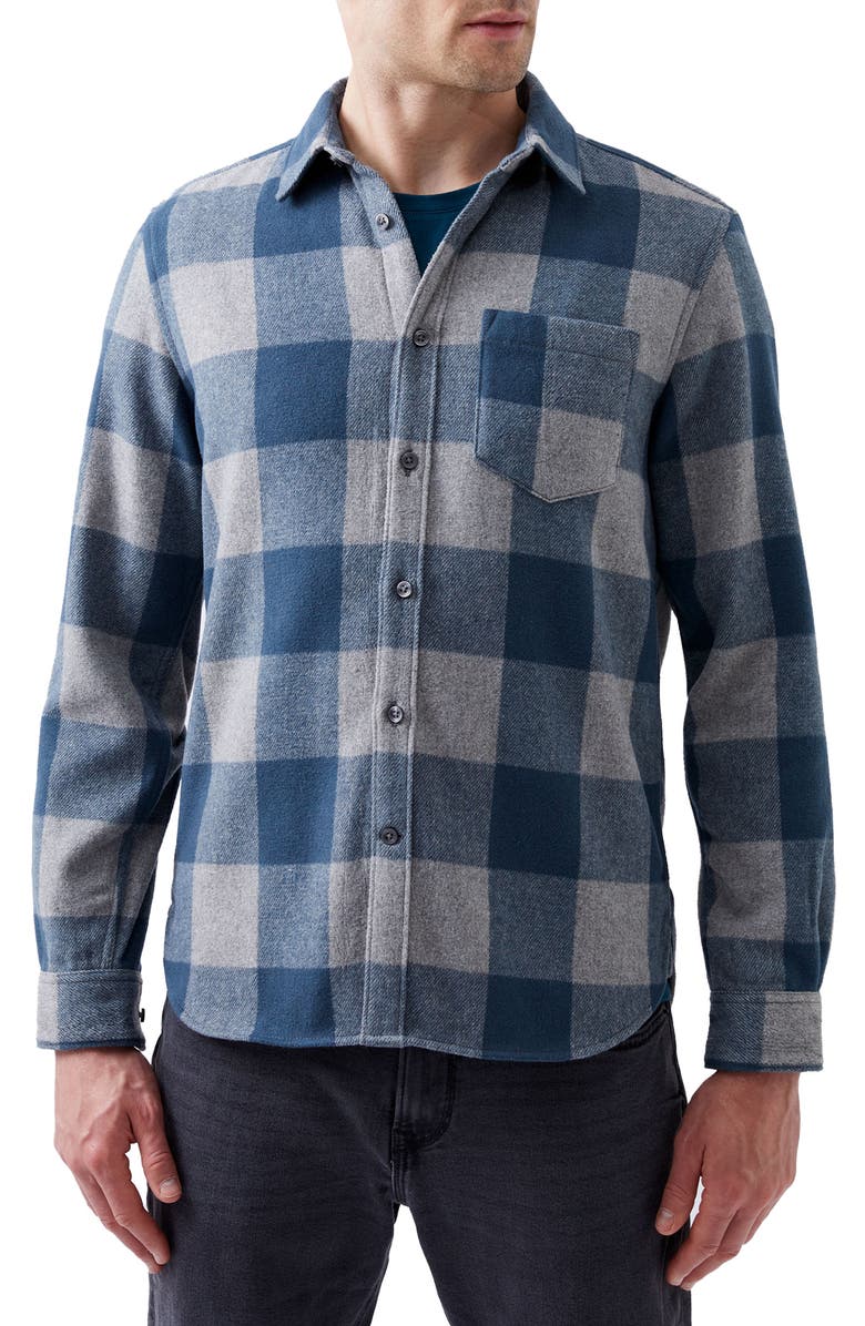 French Connection Neve Check Flannel Button-Up Shirt, Main, color, 