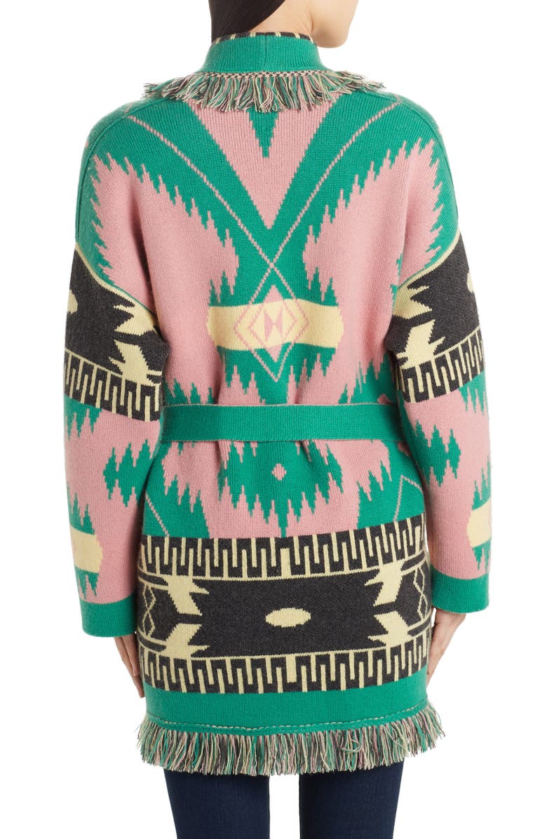 Alanui Icon Belted Oversize Cashmere Cardigan, Alternate, color,