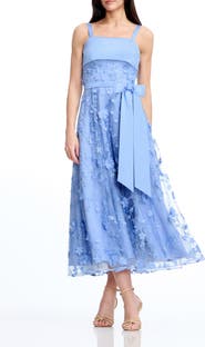Dress the Population Leona Embroidered Tulle Midi Dress