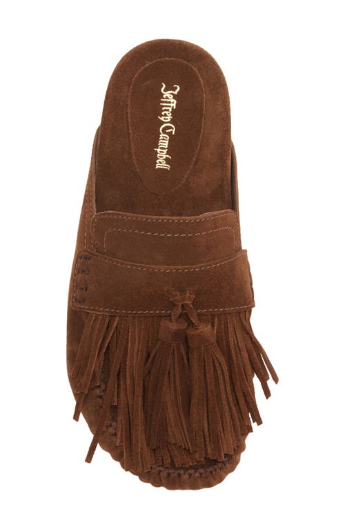 Jeffrey Campbell Toggle Fringe Mule In Brown