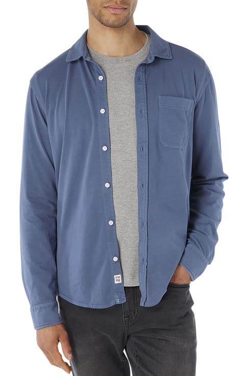 Saltaire Organic Cotton Knit Button-Up Shirt