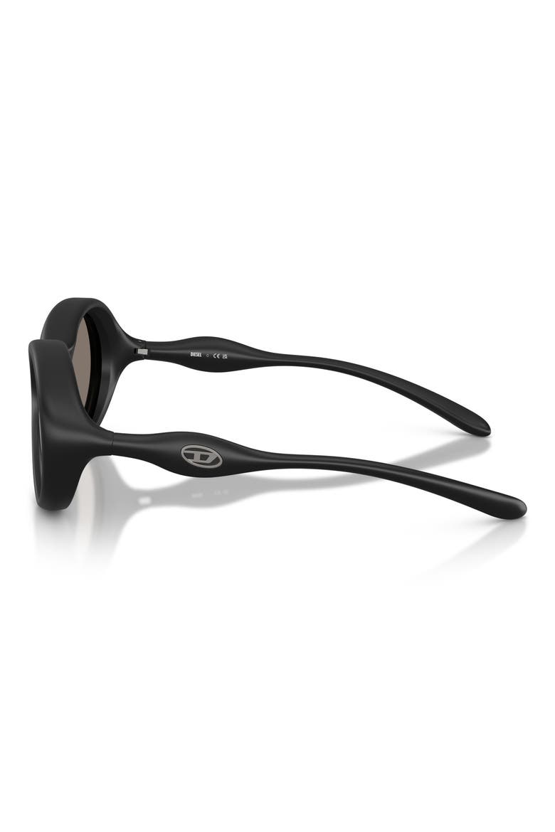DL3009U 55mm Oval Sunglasses, Alternate, color, BLACK MATTE / GREY BLACK