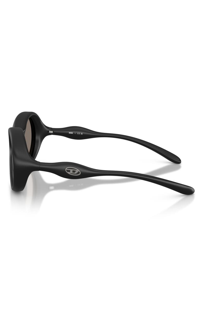 DIESEL<sup>®</sup> DL3009U 55mm Oval Sunglasses, Alternate, color, Black Matte / Grey Black