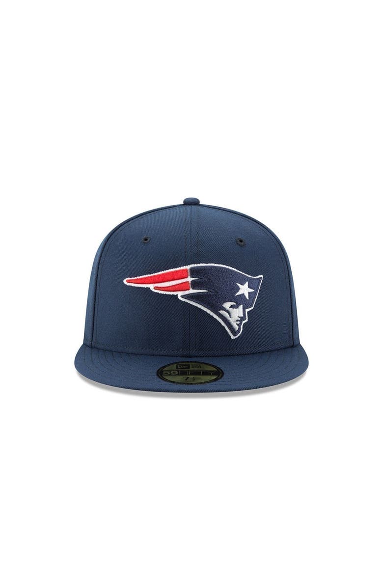 New Era Men's New Era Navy New England Patriots Team Logo Omaha 59FIFTY Fitted Hat, Alternate, color, 