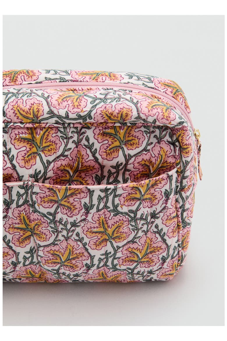 Floral Print Cosmetics Bag, Alternate, color, PINK