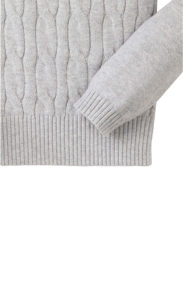 Hope & Henry Baby Girls' Cable Front Sweater, Infant, Alternate, color, Grey