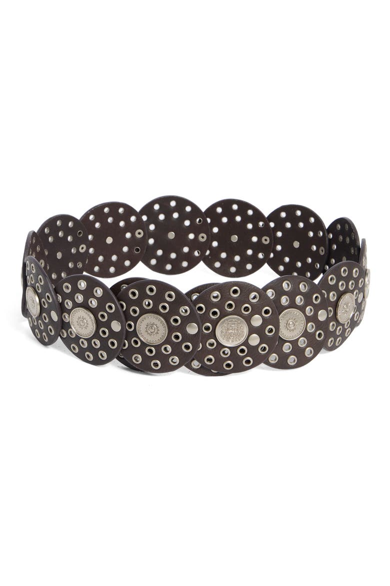 Concho Grommet Disc Belt, Main, color, ESPRESSO