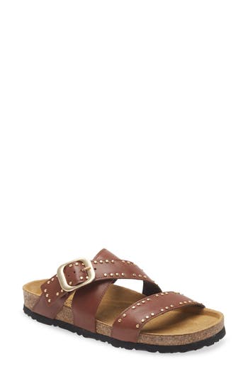 Naot Carolina Slide Sandal In Chestnut Leather