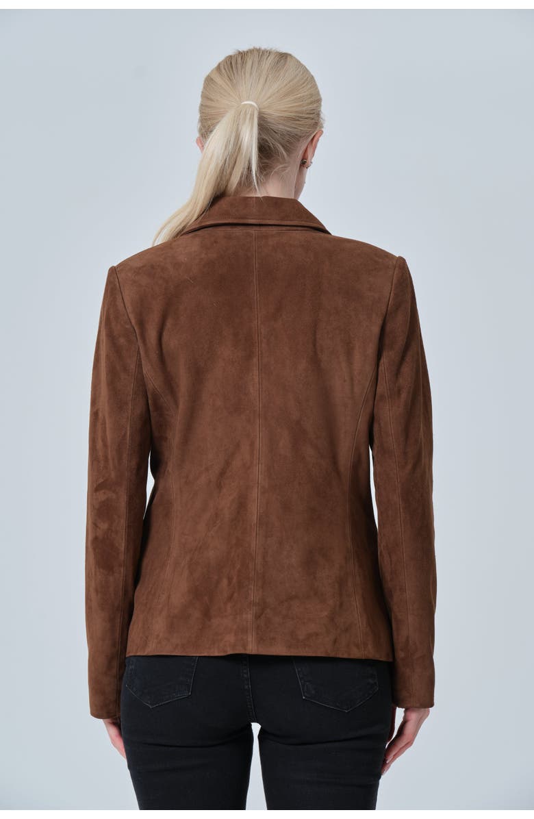 FURNIQ UK Esther Suede Jacket, Alternate, color, Chestnut