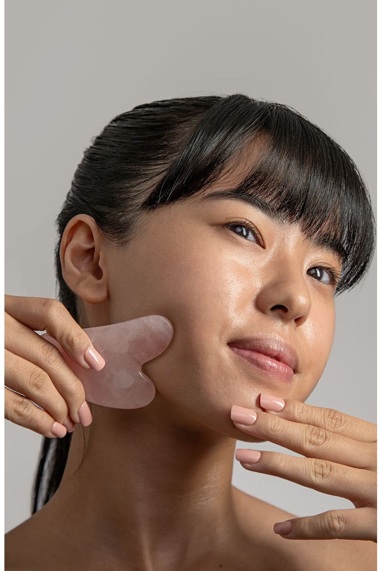 Rose Quartz Gua Sha, Alternate, color, ROSE QUARTZ