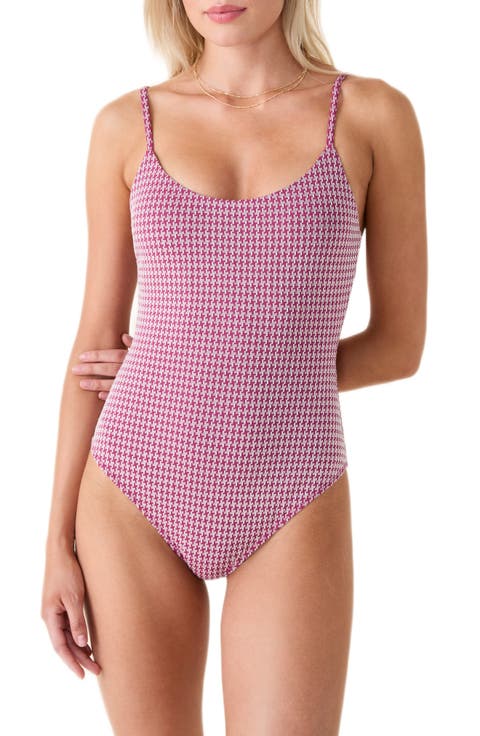 The Amalfi Houndstooth One-Piece Swimsuit