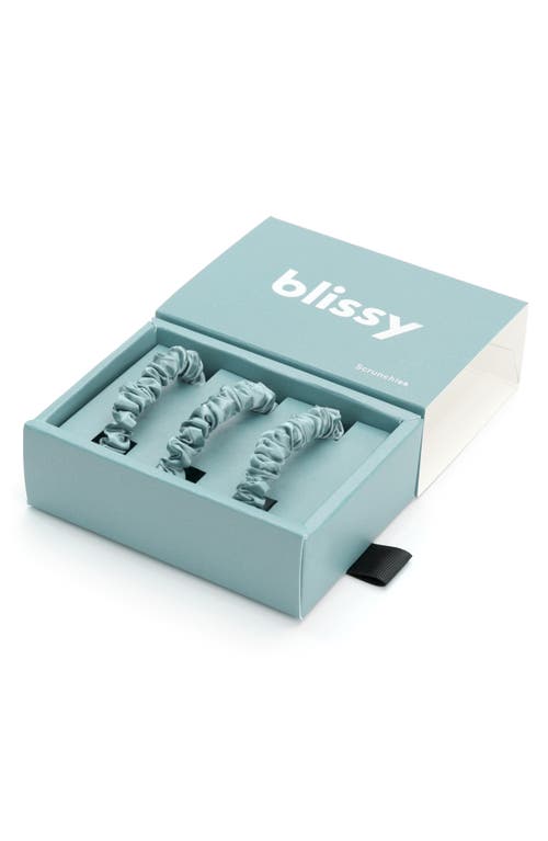 Blissy 3-pack Skinny Silk Scrunchies In Mint