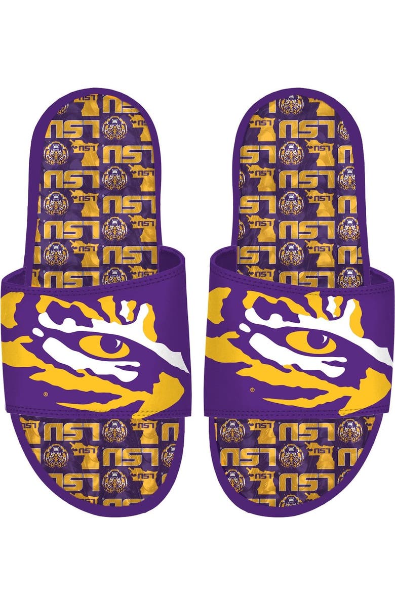 ISLIDE LSU Tigers Team Pattern Gel Slide Sandals, Alternate, color,