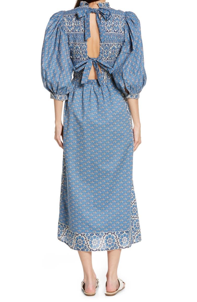 Sea Fernanda Puff Sleeve Smocked Cotton Dress, Alternate, color,