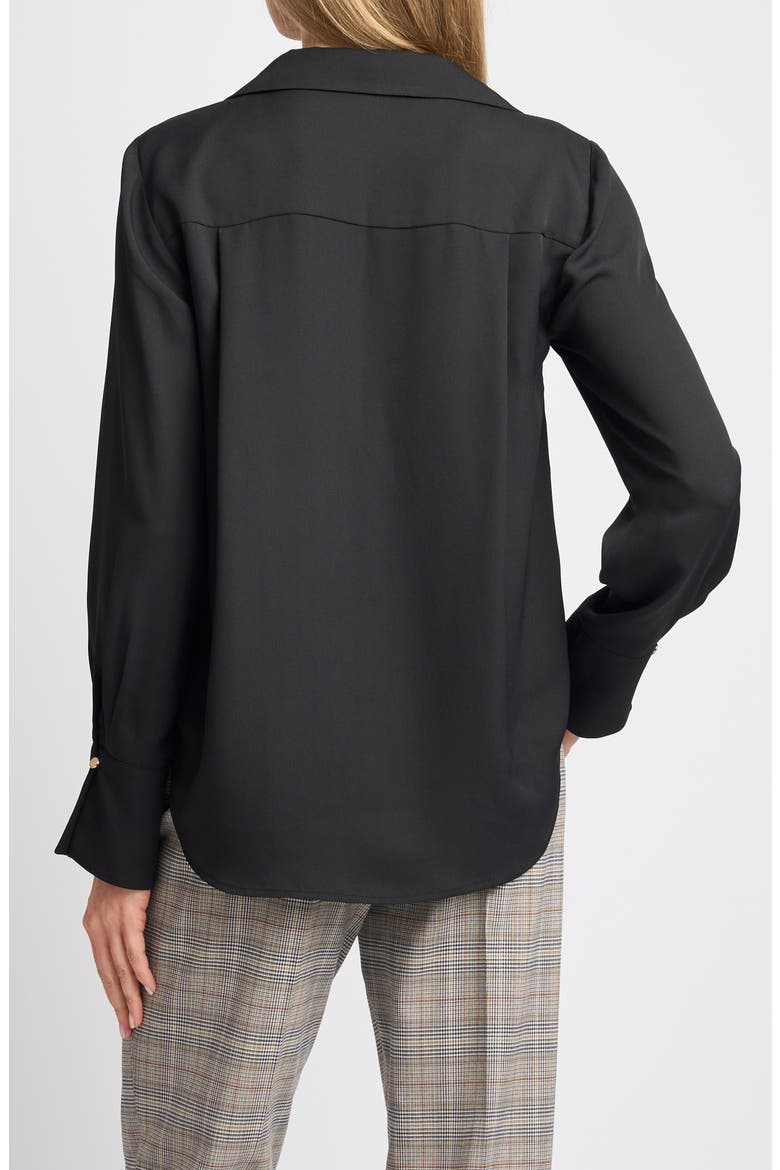 Split Cuff Button-Up Top, Alternate, color, RICH BLACK