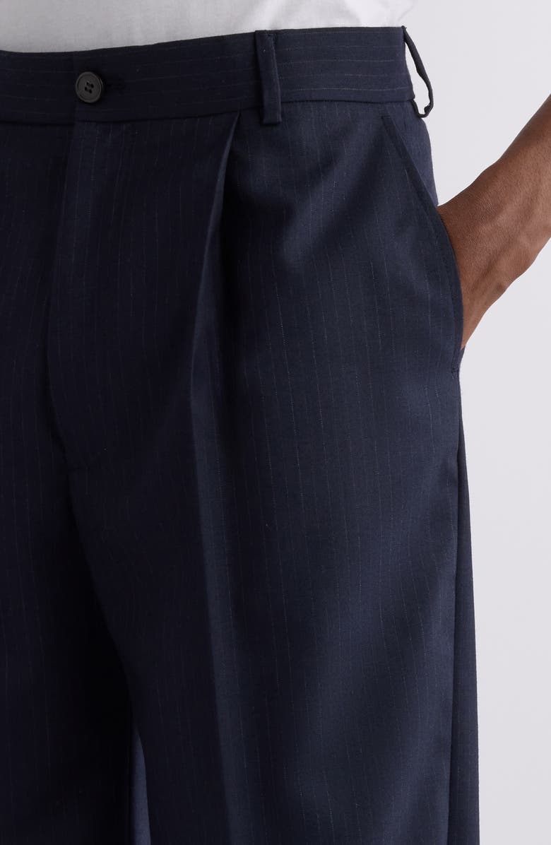 Dries Van Noten Penrud Pinstripe Pleated Wool Trousers, Alternate, color, 