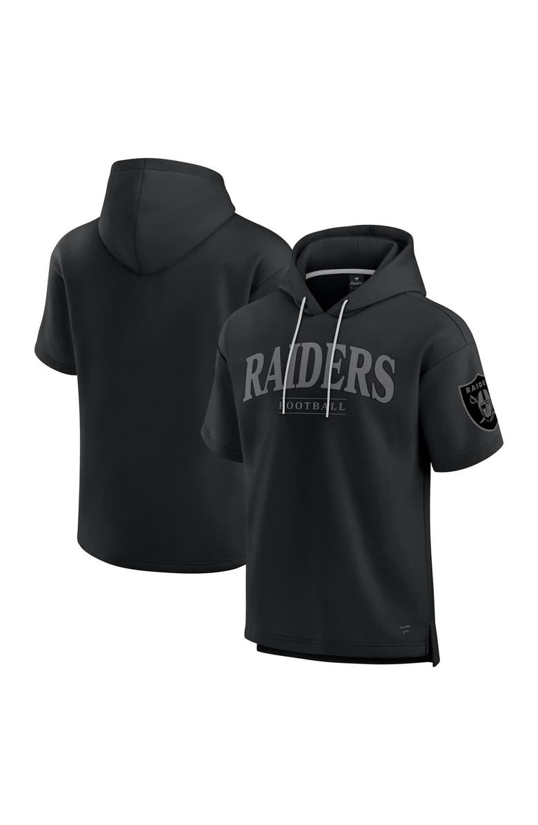 FANATICS Unisex Fanatics  Black Las Vegas Raiders Elements Ready Short Sleeve Pullover Hoodie, Alternate, color, Black