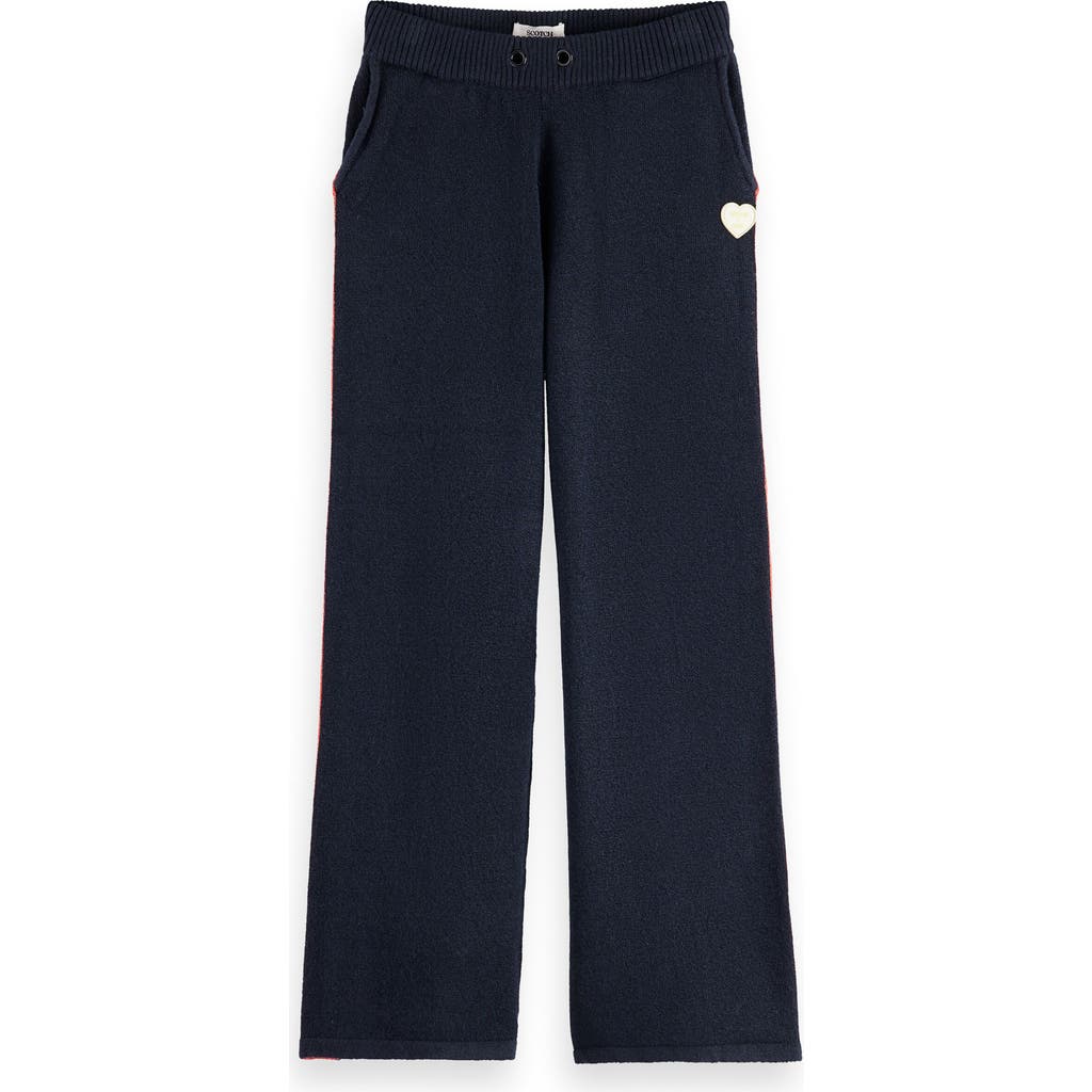 Scotch & Soda Kids' Side Stripe Knit Sweatpants In Blue