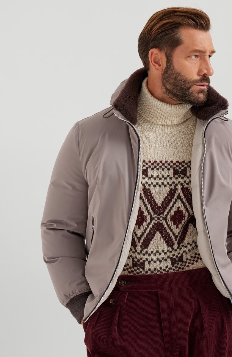 Brunello Cucinelli Nylon down jacket, Alternate, color, Dove Grey