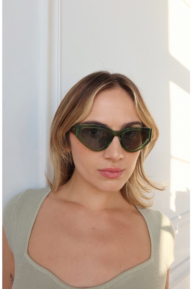 Nolita Cateye Polarized Sunglasses, Alternate, color, Green