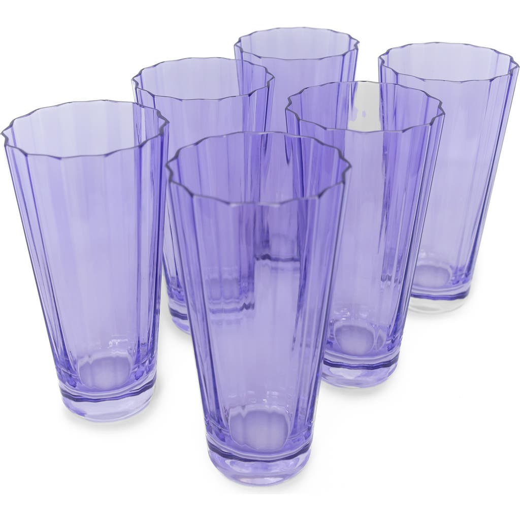 Estelle Colored Glass Sunday Set of 6 Highball Glasses in Lavender  product